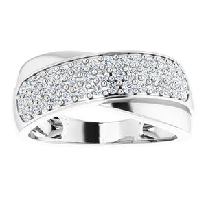 14K White Gold 5/8 CTW Natural Diamond Ring Size 6