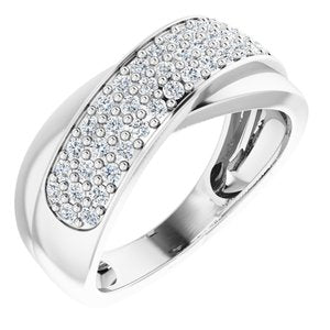 14K White Gold 5/8 CTW Natural Diamond Ring Size 6