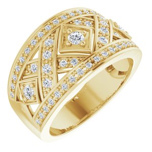 14K Yellow Gold 1/2 CTW Natural Diamond Ring