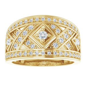 14K Yellow Gold 1/2 CTW Natural Diamond Ring