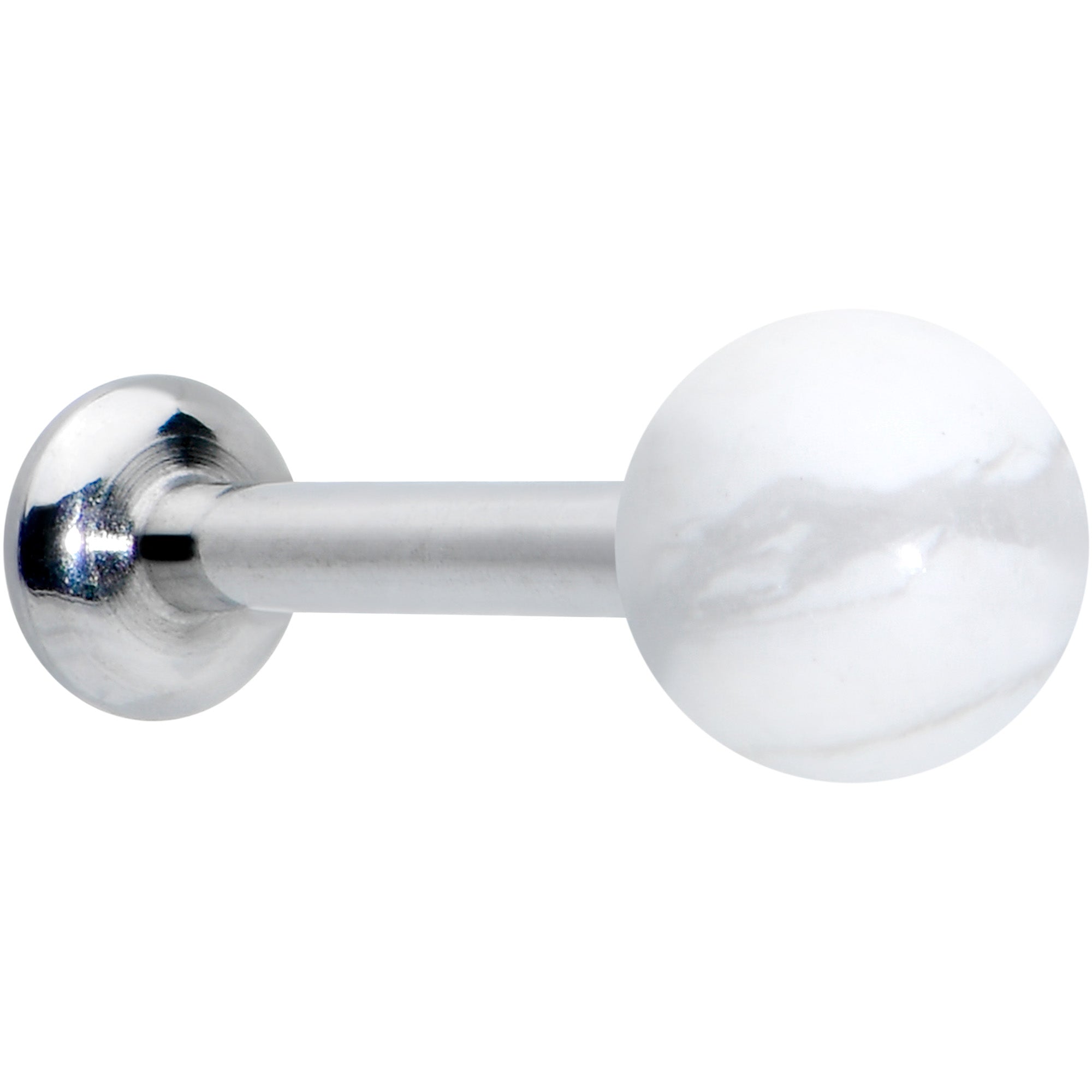 16G 5/16 Elegant White Howlite Internally Threaded Labret Tragus