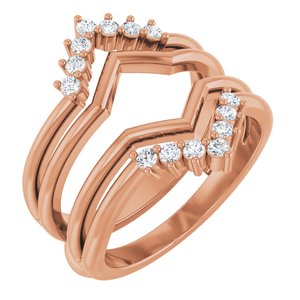 14K Rose 1/4 CTW Natural Diamond Ring Guard