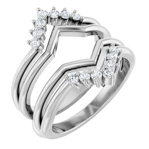 Platinum 1/4 CTW Natural Diamond Ring Guard