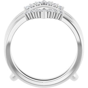 14K White 1/4 CTW Natural Diamond Ring Guard