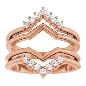 14K Rose 1/4 CTW Natural Diamond Ring Guard
