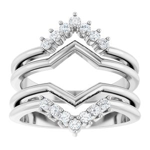 Platinum 1/4 CTW Natural Diamond Ring Guard