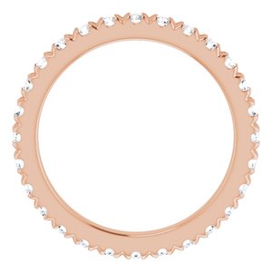14K Rose Gold 1/2 CTW Natural Diamond Eternity Band Size 3