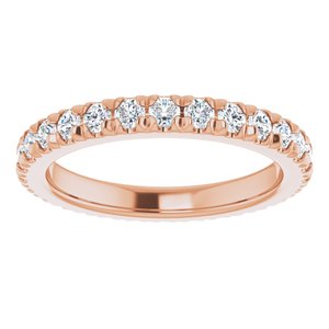 14K Rose Gold 1/2 CTW Natural Diamond Eternity Band Size 3