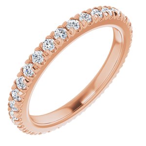 10K Rose Gold 3/8 CTW Lab-Grown Diamond French-Set Eternity Band