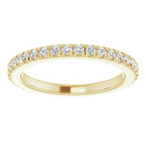 14K Yellow Gold 1/3 CTW Natural Diamond Eternity Band Size 3.25