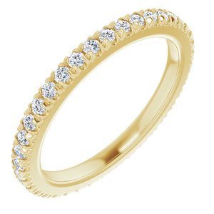 14K Yellow Gold 1/3 CTW Lab-Grown Diamond Eternity Band Size 3.5