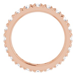 10K Rose Gold 1 1/5 CTW Lab-Grown Diamond French-Set Eternity Band