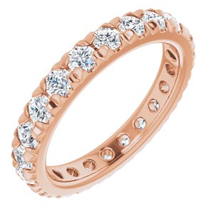 14K Rose Gold 7/8 CTW Natural Diamond Eternity Band Size 3.25