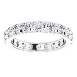 10K White Gold 1 1/5 CTW Natural Diamond French-Set Eternity Band