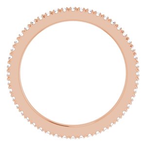 14K Rose Gold 1/5 CTW Natural Diamond Eternity Band Size 3.5