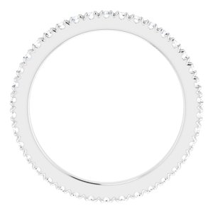 14K White Gold 1/3 CTW Natural Diamond Eternity Band Size 3.5