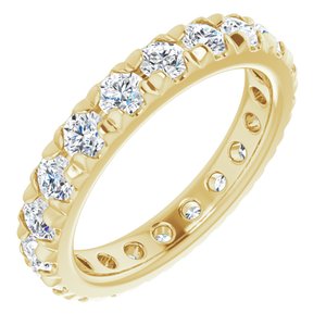 10K Yellow Gold 1 1/5 CTW Natural Diamond French-Set Eternity Band