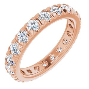 10K Rose Gold 1 1/5 CTW Lab-Grown Diamond French-Set Eternity Band