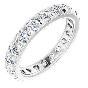 10K White Gold 1 1/5 CTW Natural Diamond French-Set Eternity Band