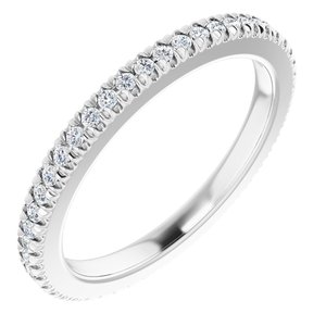 14K White Gold 1/5 CTW Natural Diamond Eternity Band Size 3.25