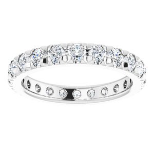14K White Gold 7/8 CTW Natural Diamond Eternity Band Size 3.25