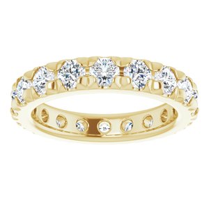 10K Yellow Gold 1 1/4 CTW Natural Diamond French-Set Eternity Band