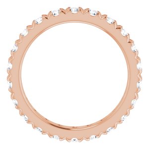 14K Rose Gold 7/8 CTW Natural Diamond Eternity Band Size 3.25