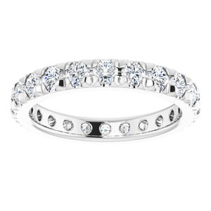 14K White Gold 7/8 CTW Natural Diamond Eternity Band Size 3.5