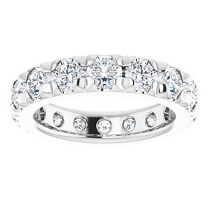 14K White Gold 2 3/8 CTW Natural Diamond French Set Eternity Band Size 4
