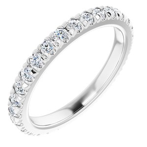 10K White Gold 1/2 CTW Natural Diamond French-Set Eternity Band