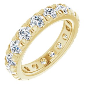 14K Yellow Gold 2 CTW Natural Diamond Eternity Band Size 3.75