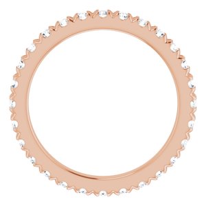14K Rose Gold 1/2 CTW Natural Diamond Eternity Band Size 3.5