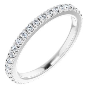 14K White Gold 1/3 CTW Natural Diamond Eternity Band Size 4