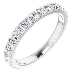 14K White Gold 1/2 CTW Natural Diamond Eternity Band Size 3.25
