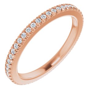 14K Rose Gold 1/5 CTW Natural Diamond Eternity Band Size 3.75