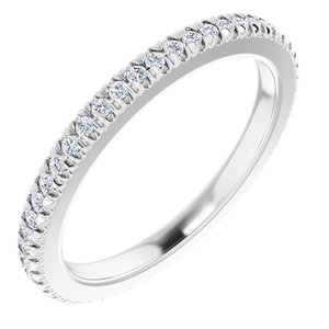 14K White Gold 1/5 CTW Natural Diamond Eternity Band Size 3.75