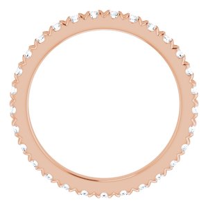 10K Rose Gold 3/8 CTW Natural Diamond French Set Eternity Band