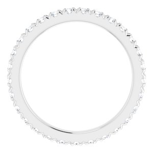 10K White Gold 3/8 CTW Natural Diamond French Set Eternity Band