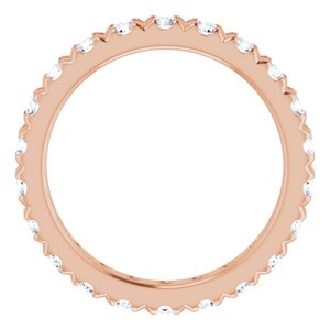 14K Rose Gold 7/8 CTW Natural Diamond Eternity Band Size 3.5