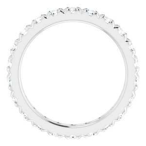 14K White Gold 7/8 CTW Natural Diamond Eternity Band Size 3.5
