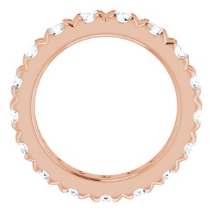 14K Rose Gold 2 CTW Natural Diamond Eternity Band Size 3.5