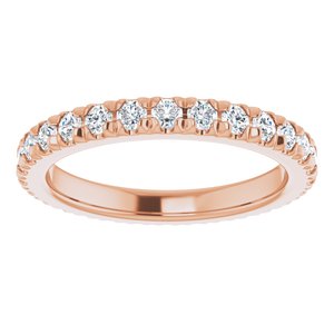 14K Rose Gold 1/2 CTW Natural Diamond Eternity Band Size 3.5