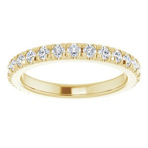 14K Yellow Gold 1/2 CTW Natural Diamond Eternity Band Size 3.5