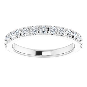 14K White Gold 1/2 CTW Natural Diamond Eternity Band Size 3.5