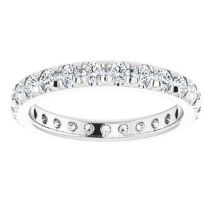 10K White Gold 5/8 CTW Natural Diamond French-Set Eternity Band