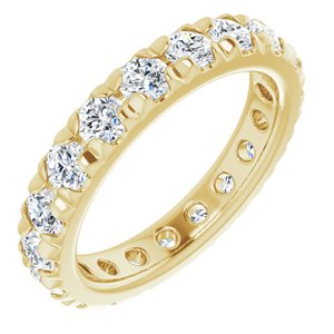 10K Yellow Gold 1 1/3 CTW Natural Diamond French-Set Eternity Band