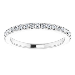 14K White Gold 1/3 CTW Natural Diamond Eternity Band Size 4.5