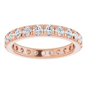 14K Rose Gold 9/10 CTW Natural Diamond Eternity Band Size 4