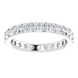 14K White Gold 9/10 CTW Natural Diamond Eternity Band Size 4