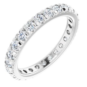 10K White Gold 5/8 CTW Natural Diamond French-Set Eternity Band